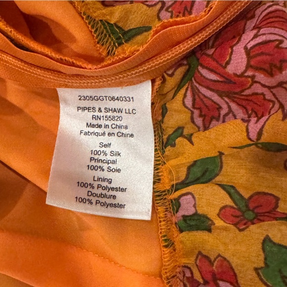 Veronica Beard Orange Silk Floral Randa Ruffle Tank Top Blouse Size 4 NWOT - Picture 7 of 8